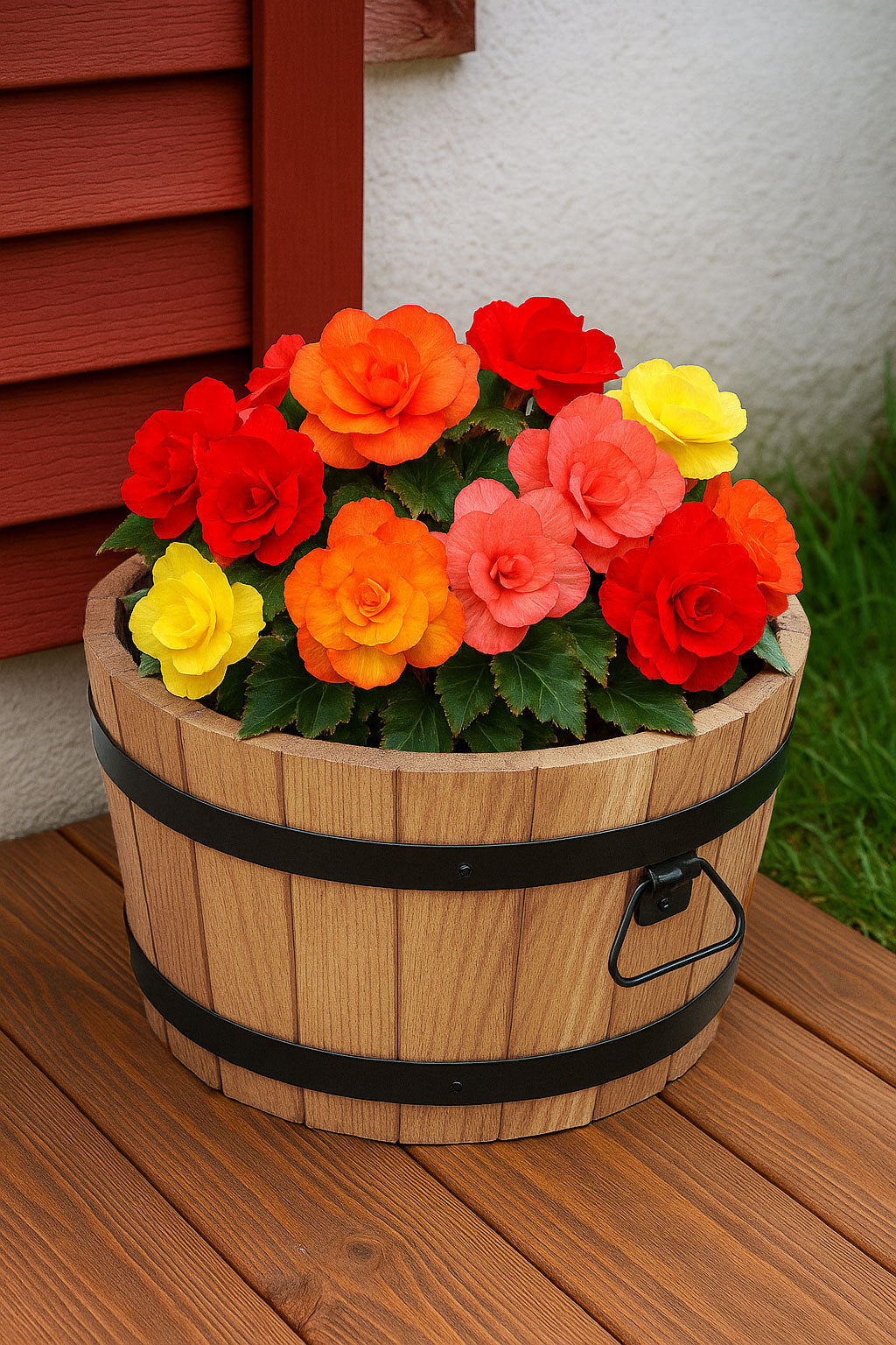 POT DE FLEURS BAS EN CHÊNE