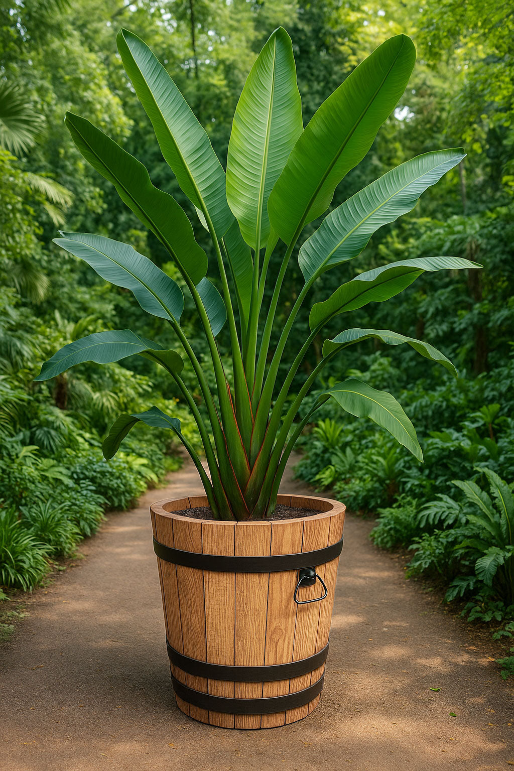 LARGE OAK POT FOR PALM TREE