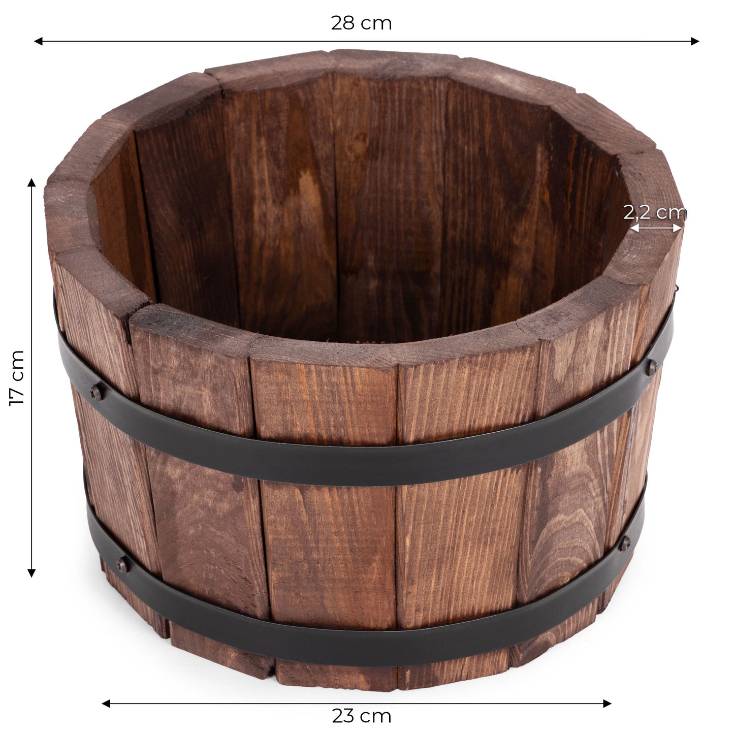 MACETA BAJA DE MADERA