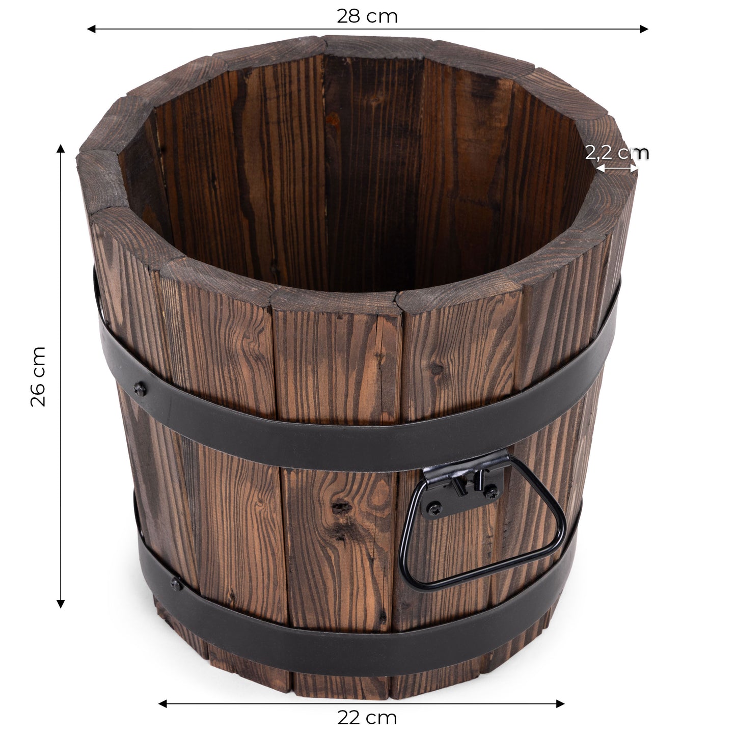 VASO DA GIARDINO ROTONDO IN LEGNO