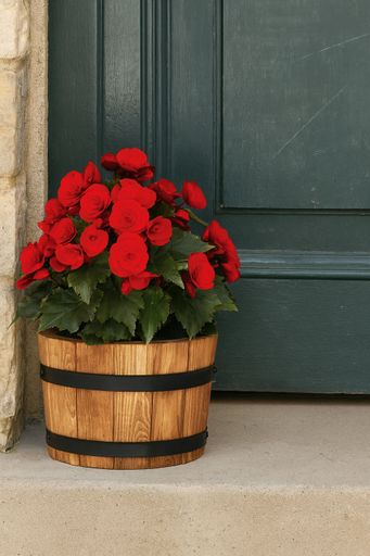 VASO BASSO IN LEGNO PER FIORI