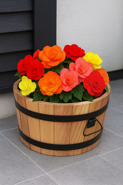 VASO DA FIORI BASSO IN QUERCIA