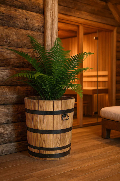 MACETA GRANDE DE ROBLE PARA PALMERA